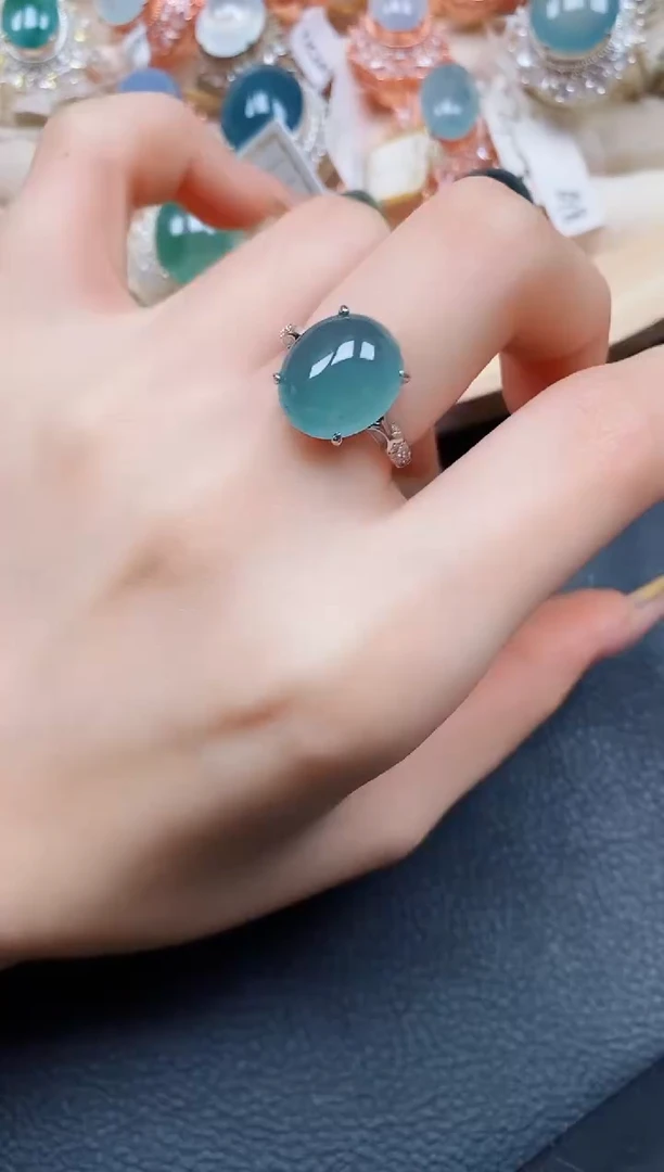 【闪购商品】翡翠戒指银S925镶嵌翡翠