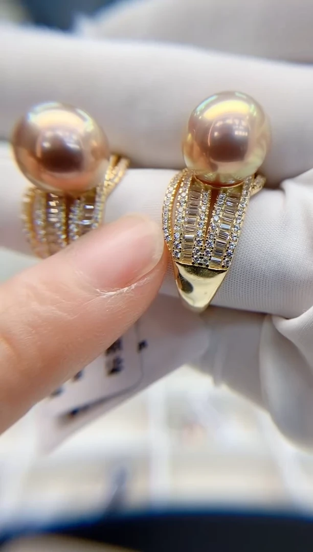 【闪购商品】淡水珍珠戒指银S925镶嵌淡水戒指 11-12 多样性发一