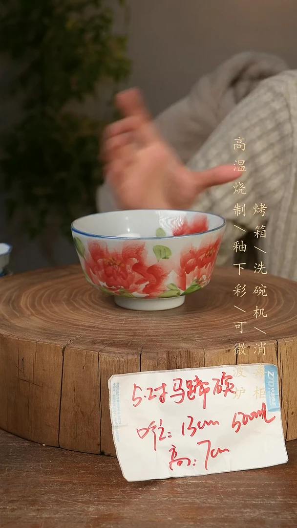 碗瓷景德镇手工手绘高温瓷釉下彩