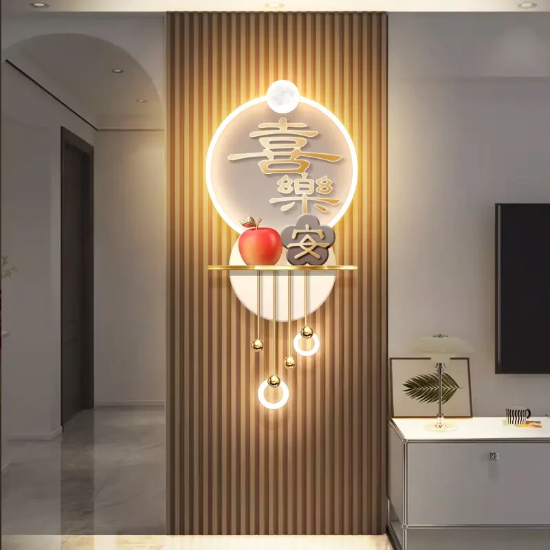 平安喜乐玄关挂画客厅电视背景墙玄关挂画现代简约大气轻奢装饰画