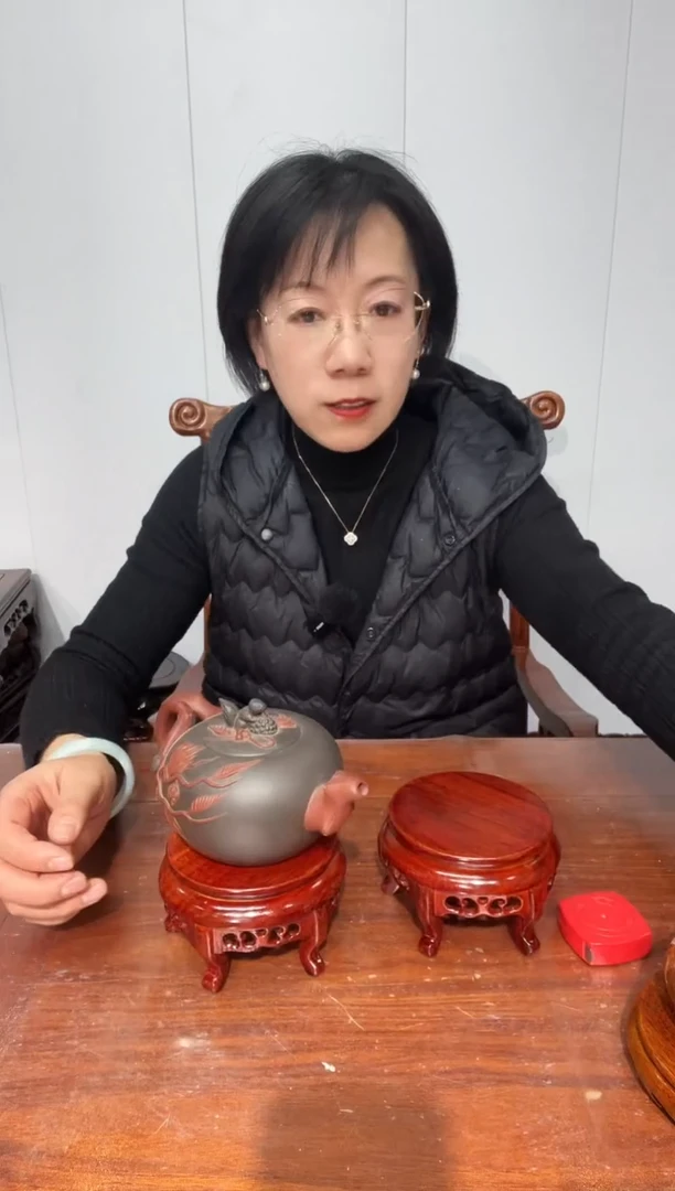 木买一送一香炉底座红11*12*7