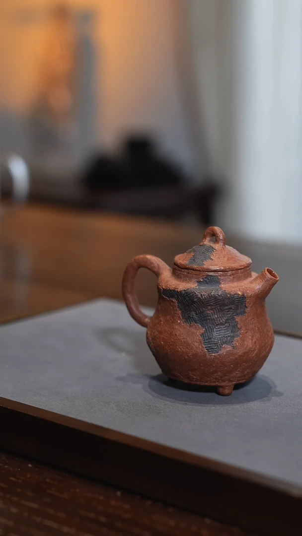 【闪购商品】紫砂茶壶#三土草方#谷穗手捏紫砂壶  80cc