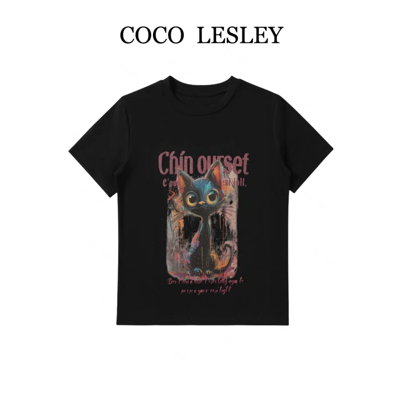COCO LESLEY夏季百搭潮流时尚显瘦修身圆领T恤3963