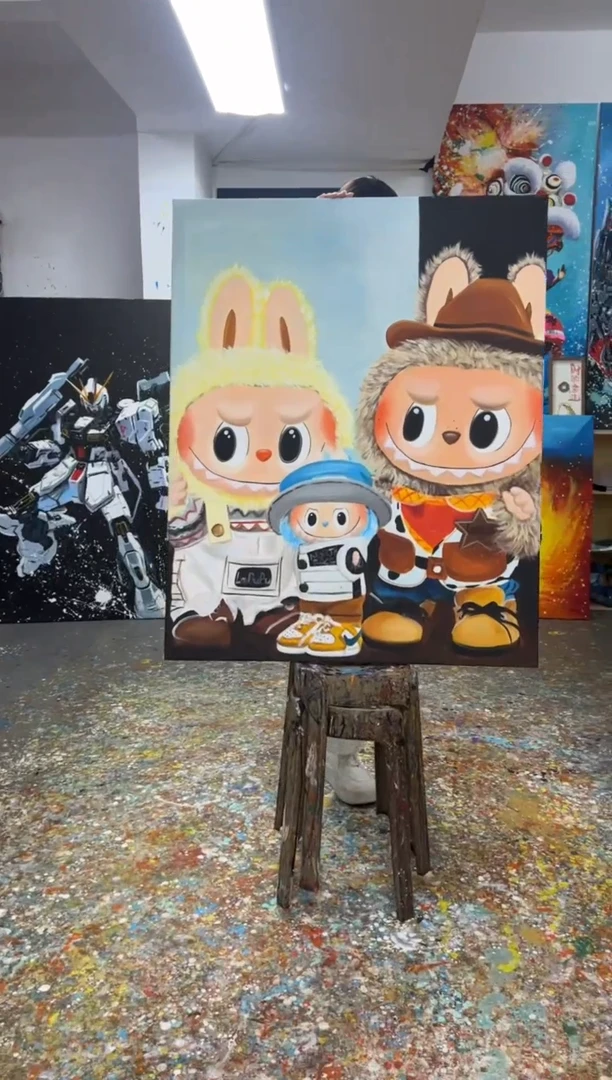 丙烯画珊珊老师拉布布送框
