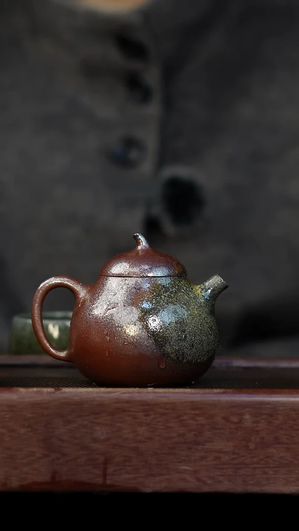 茶壶紫砂柴烧紫砂 茄瓜180cc