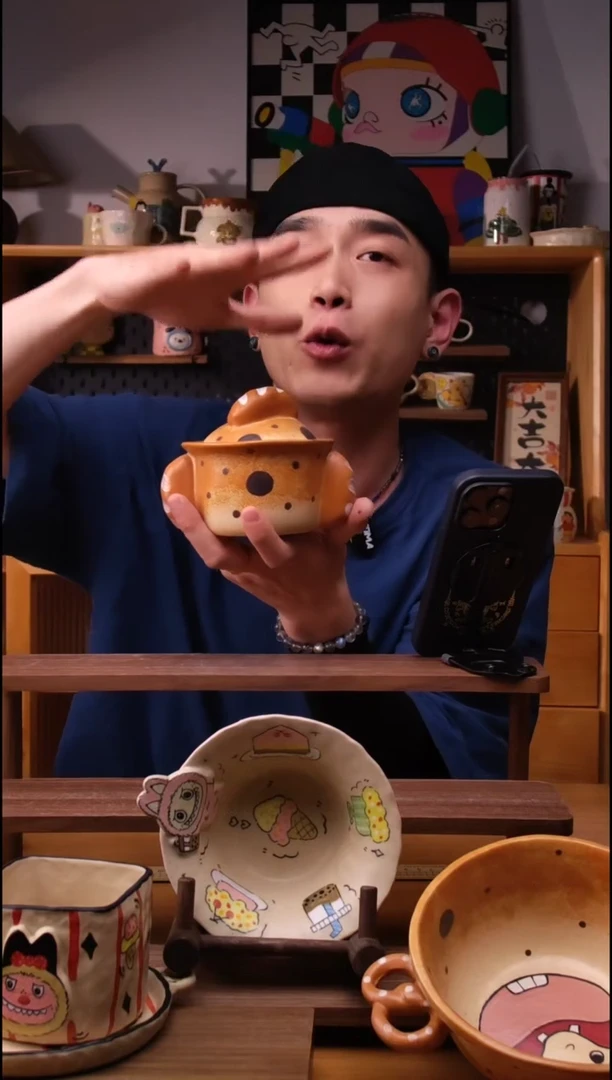 杯子景德镇可爱设计师款陶瓷