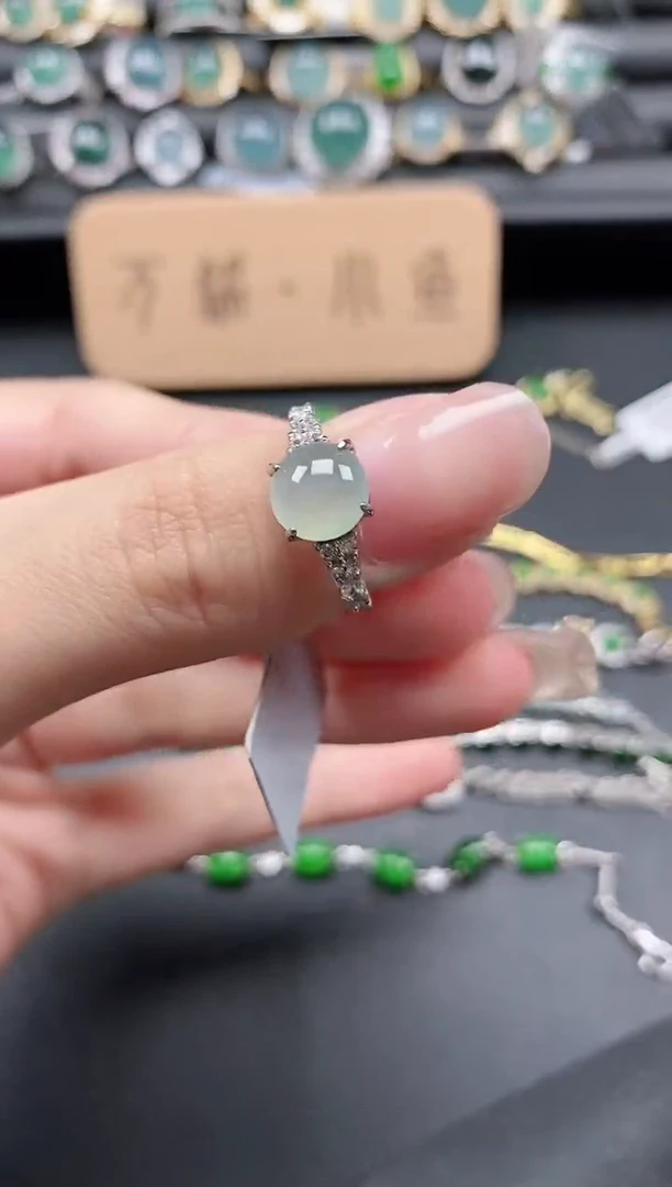 翡翠戒指银S925镶嵌51511