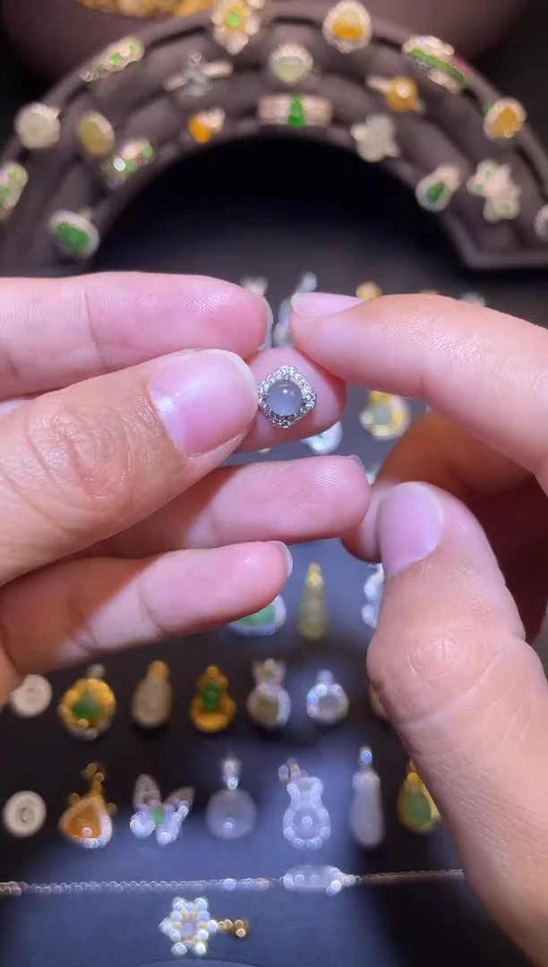 吊坠(不含链)银S925镶嵌翡翠1