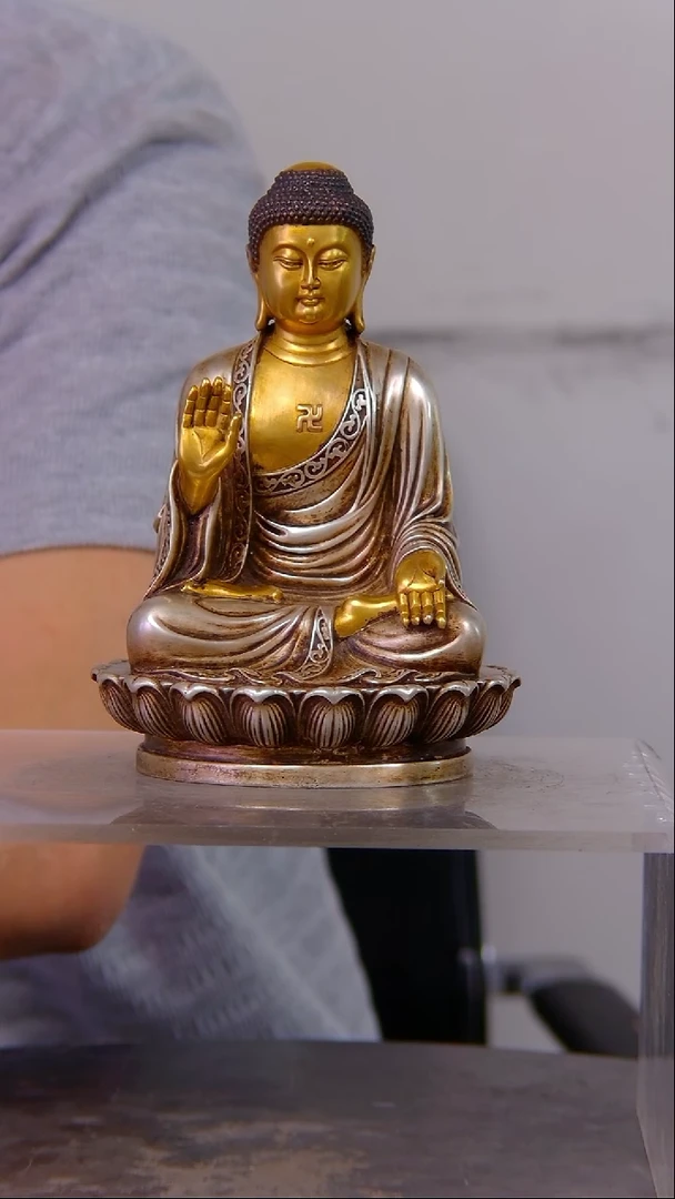瓷片 山水紫铜鎏 金造像结缘1111