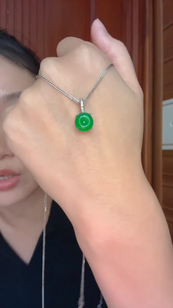 吊坠(不含链)银S925镶嵌翡翠吊坠