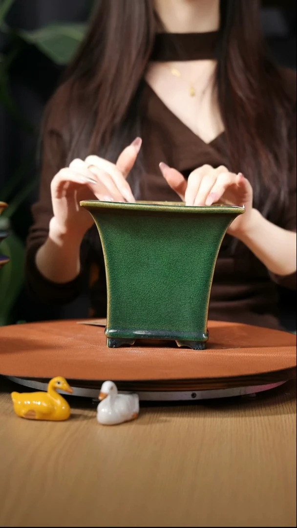 【石湾花盆】6寸高身飘口兰盆350瑕盆 印制款