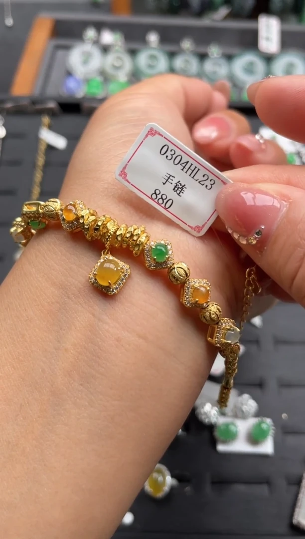 【闪购商品】翡翠手链银S925镶嵌0304HL23