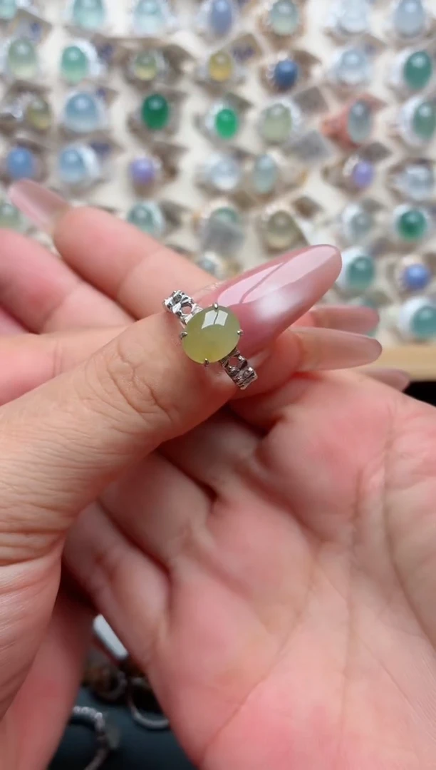 银S925镶嵌戒指翡翠.