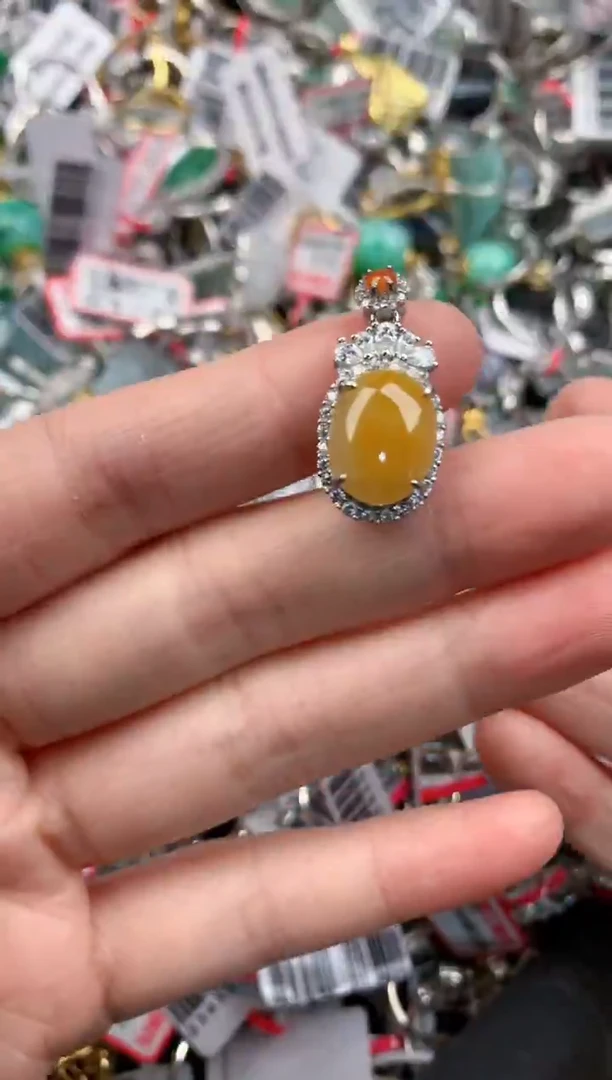 银S925镶嵌戒指翡翠444           91