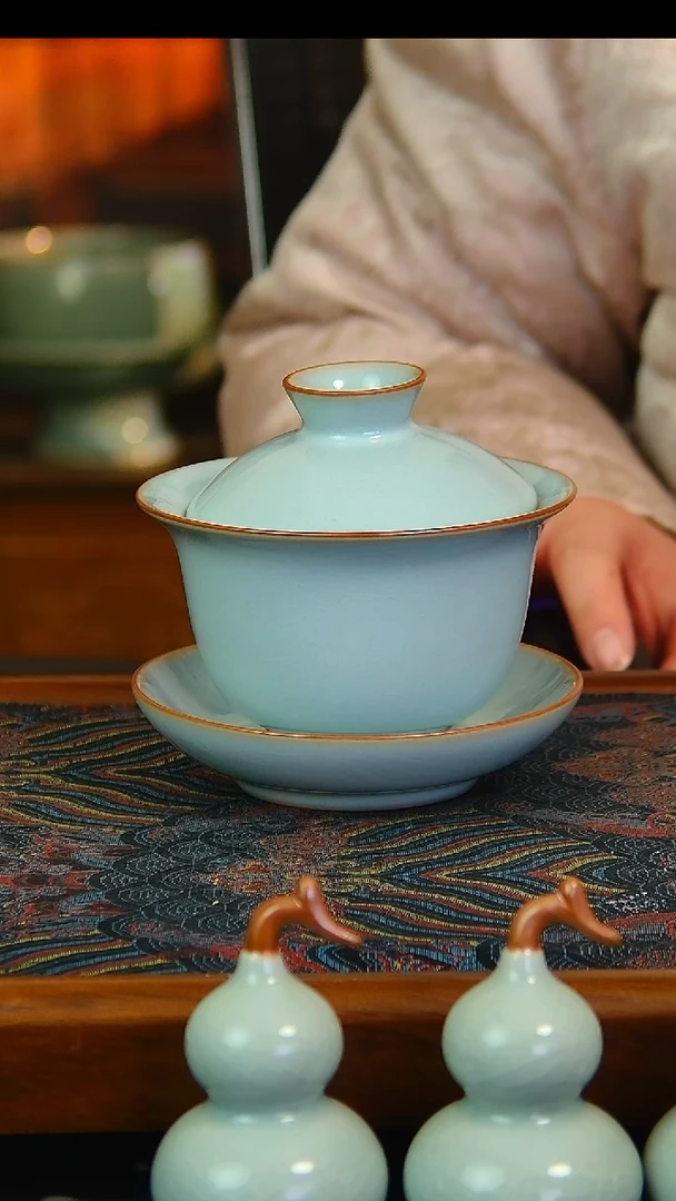 瓷片天青盖碗不完美