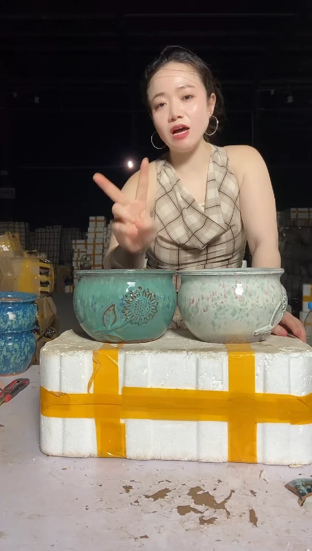 宜兴紫砂粗陶花盆20/14