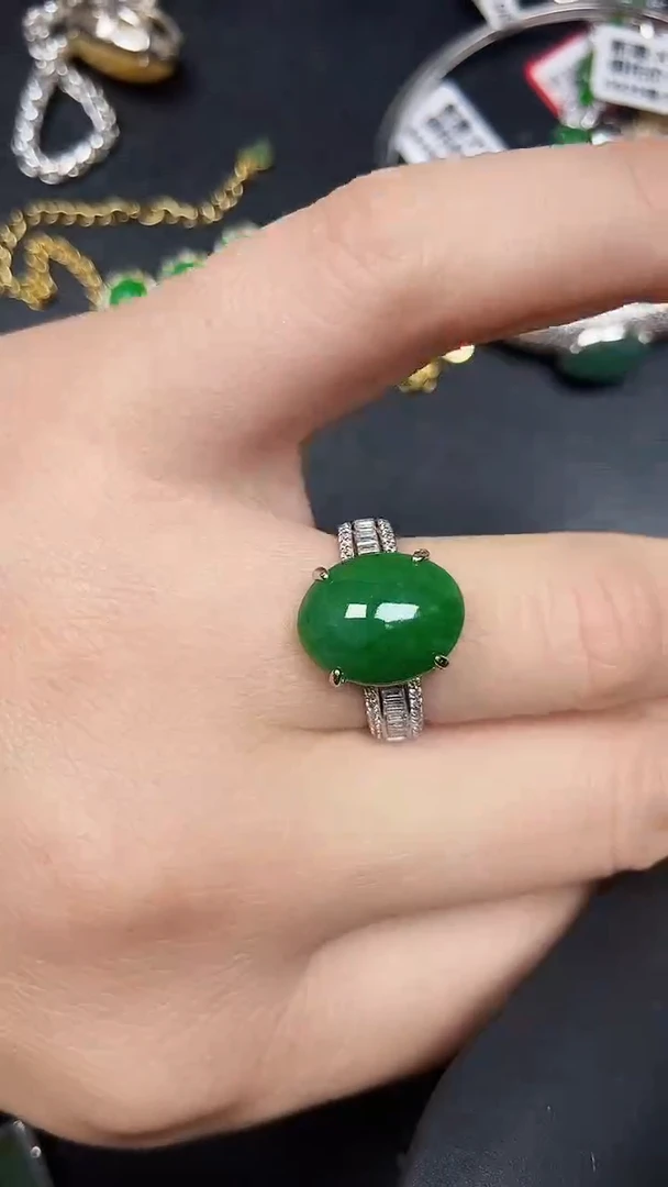 银S925镶嵌戒指翡翠2460