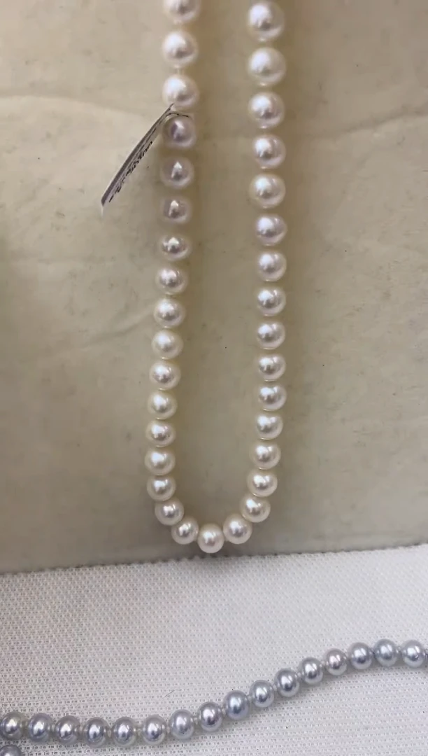 【闪购商品】淡水珍珠项链银S925镶嵌淡水珍珠项链9-10mm吉尔德大证