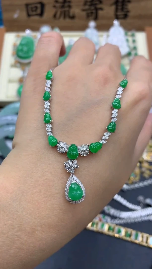 【闪购商品】翡翠颈饰18K金镶嵌553-中国好珍宝