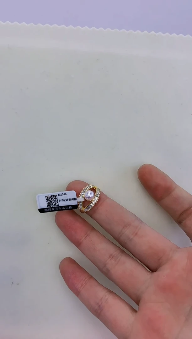 银S925镶嵌饰品海水珍珠设计款戒指