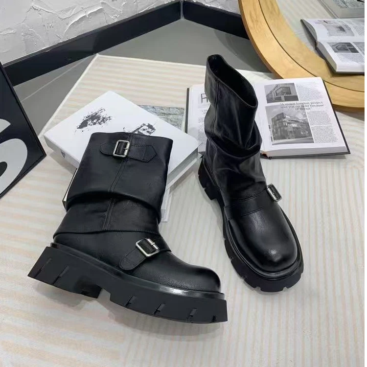 187058真皮骑士马丁靴