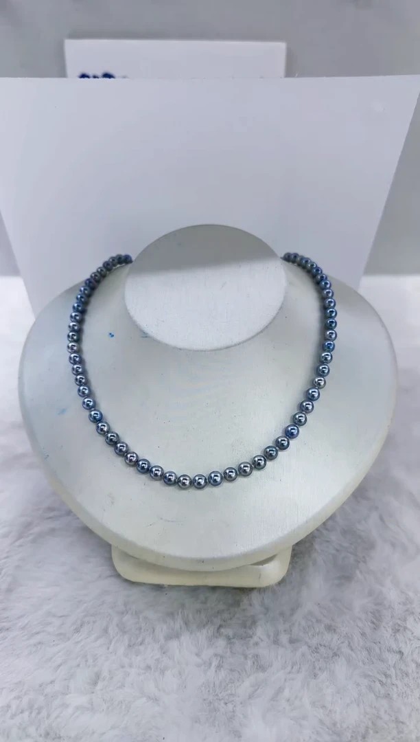 未镶嵌海水珍珠DA海水灰珠串链5-6 y389