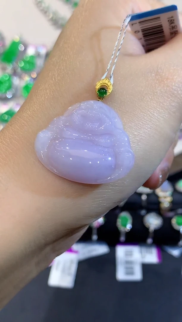 吊坠(不含链)18K金镶嵌翡翠L多样性发其一