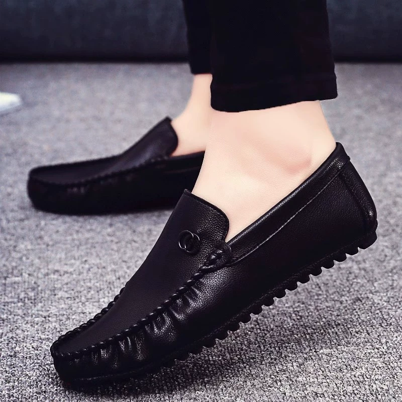 男士豆豆鞋秋冬2025新款爆款百搭休闲鞋子男款皮鞋干净感痞帅男鞋