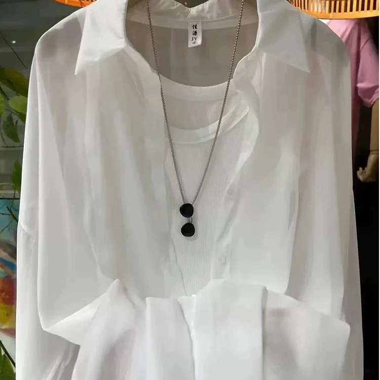 武汉蔓姐【衬衣】春季新款时尚防晒衬衣 衣长63公分左右 25650#