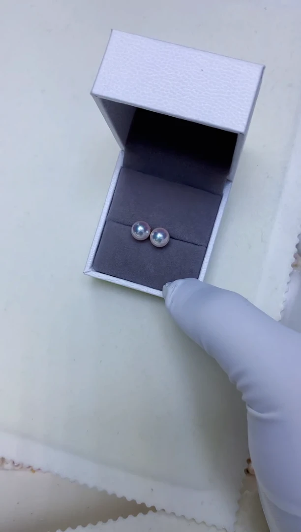 【闪购商品】海水珍珠饰品18K金镶嵌7-7.5素钉·定制