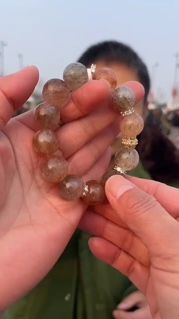 【闪购商品】发晶手链未镶嵌天然DIY手串多样性发一15mm