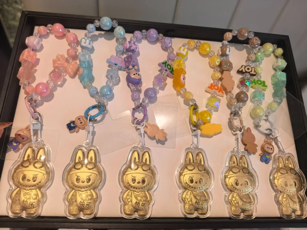 含金工艺品中国金店 快乐拉布布手机挂件包包钥匙扣520送女友礼物