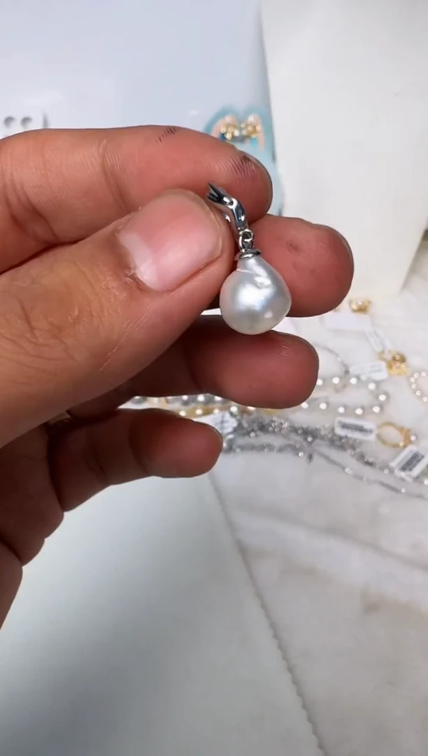 海水珍珠银S925镶嵌颈饰吊坠