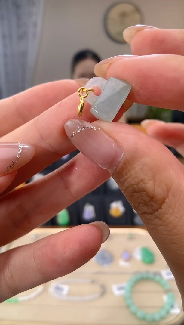 翡翠银S925镶嵌吊坠(不含链)翡翠