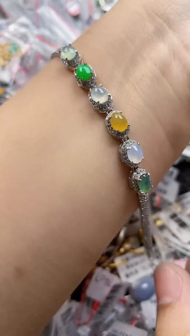 翡翠戒指银S925镶嵌77777      8