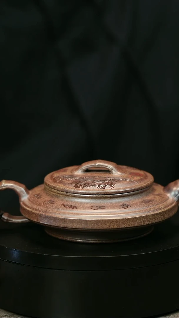 茶壶紫砂佳****场H2202李小琴段泥柴烧虚扁