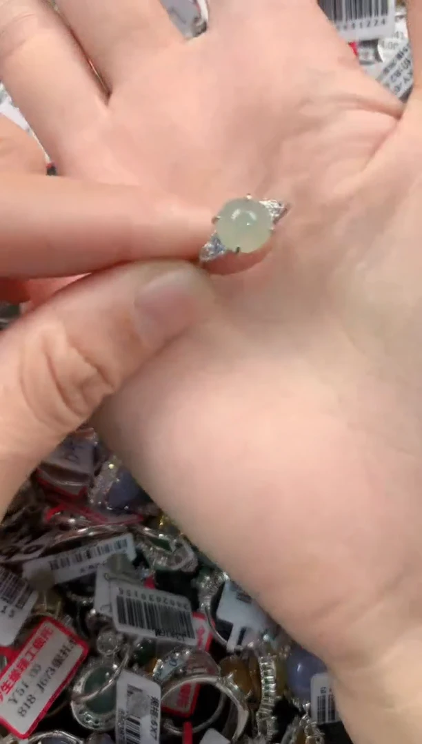 银S925镶嵌戒指翡翠9999-----6