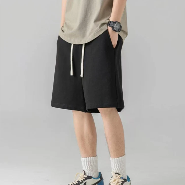 K630男女同款复合包边休闲大码五分百搭系带松紧腰外穿男士短裤
