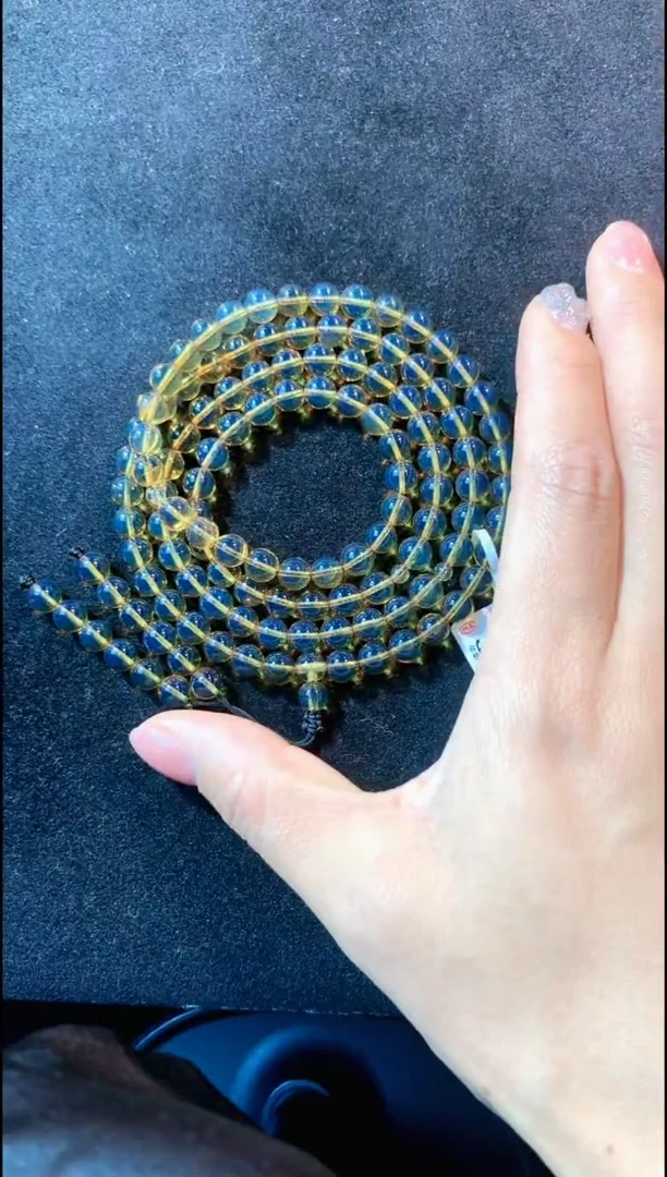 【闪购商品】琥珀手链未镶嵌6MM墨西哥蓝珀108佛珠