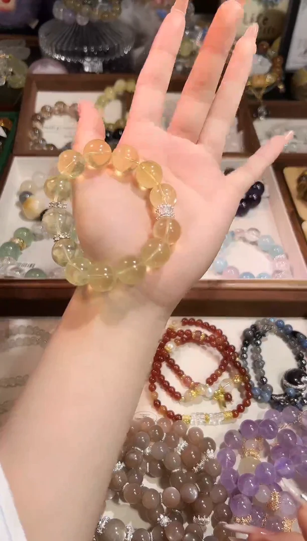 合金手链水晶黄水晶手链