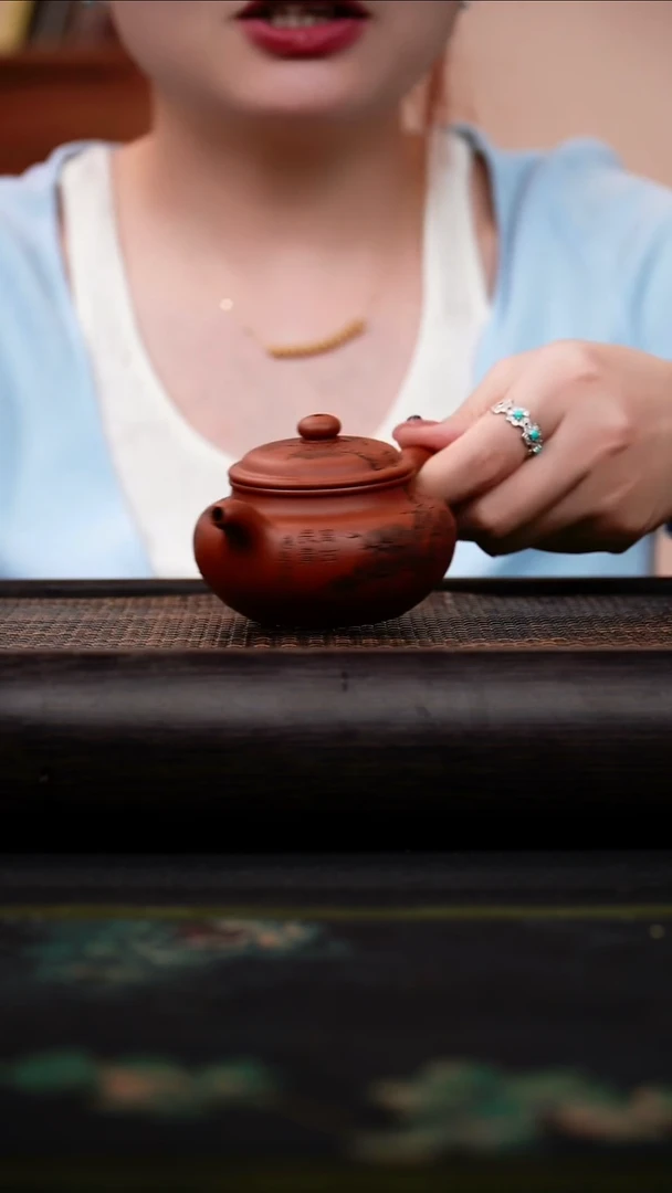 茶壶紫砂红皮龙 仿古