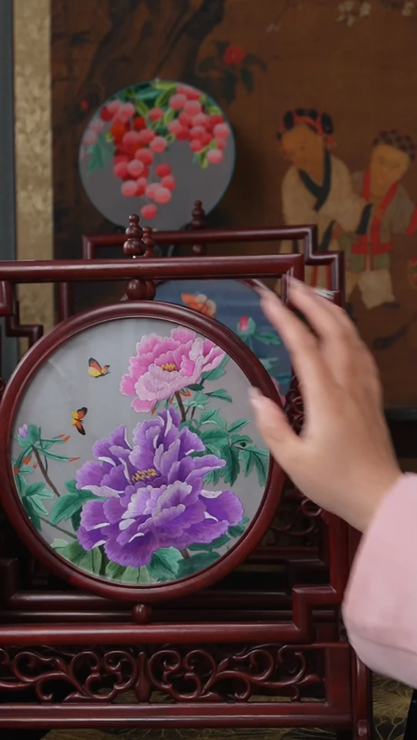 刺绣 绣花团扇非遗