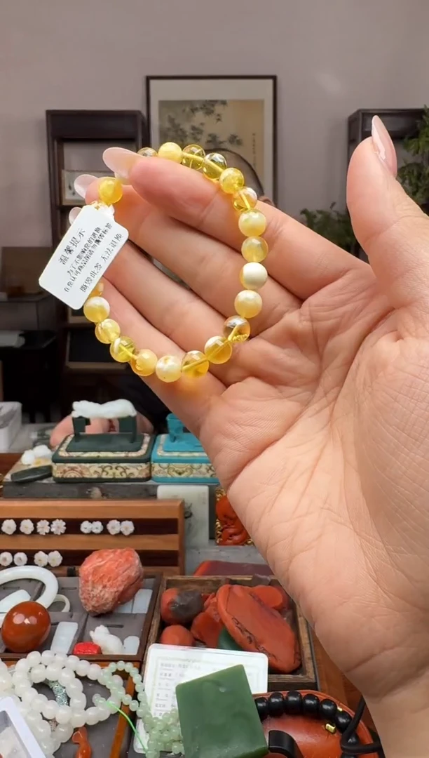 蜜蜡颈饰未镶嵌0140-多样性发其一 7.5mm