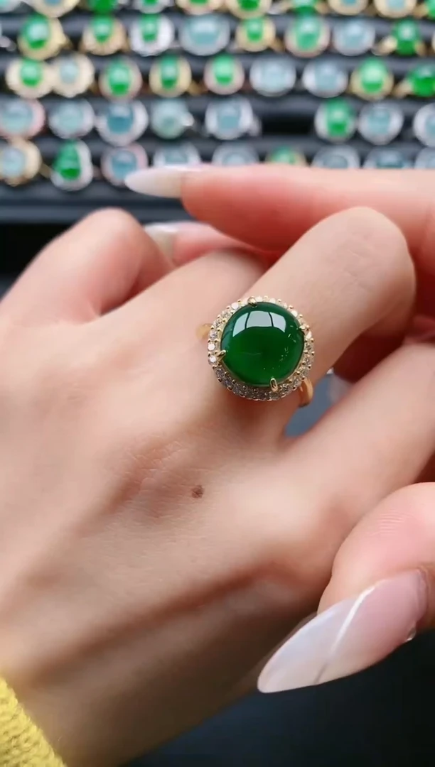 【闪购商品】翡翠戒指银S925镶嵌111111