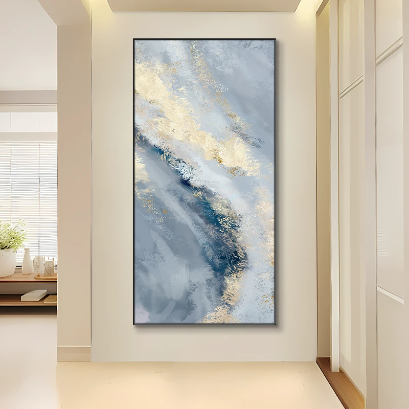 金辉蓝韵玄关装饰画现代轻奢高级感入户走廊过道挂画抽象艺术挂画