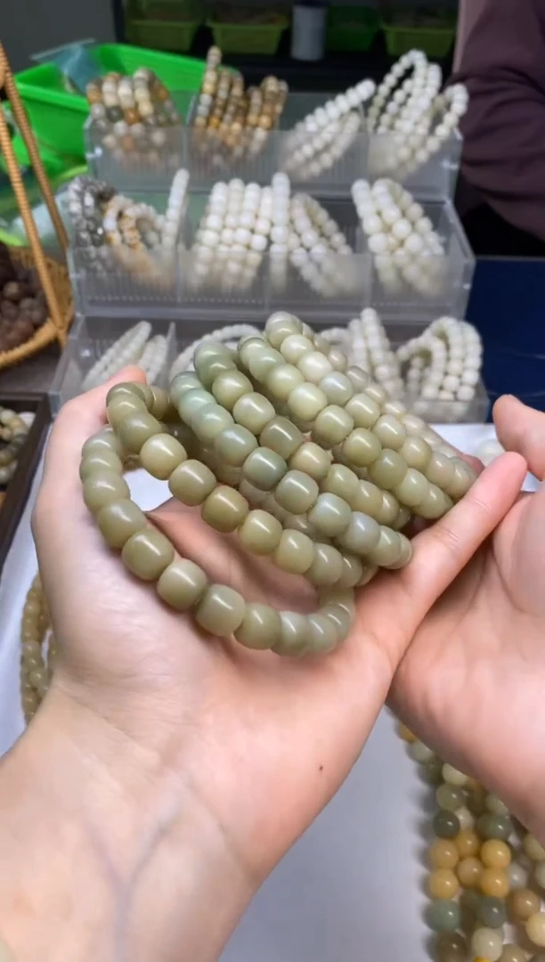 吊坠菩提根/象牙果菩提根原生态干磨老型卡10桶珠清水绿手串一条