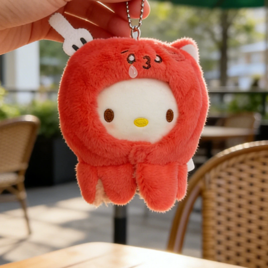 正版三丽鸥HelloKitty 章鱼大头 DIY包包挂件可爱毛绒挂饰