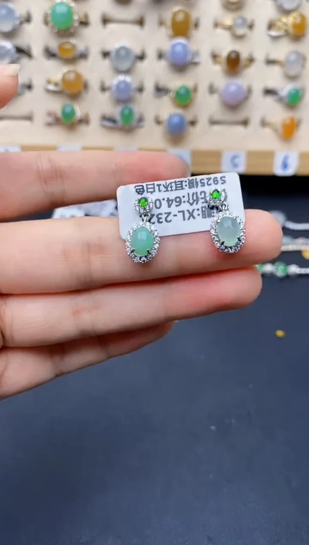 银S925镶嵌戒指翡翠2191