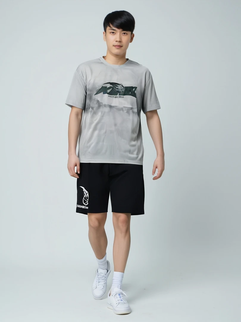 中大童棉质潮牌帅气短袖裤子套装501