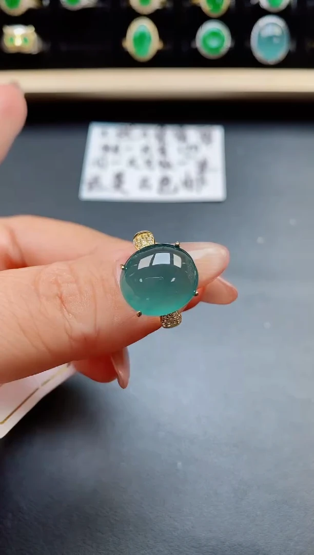 翡翠戒指银S925镶嵌321321